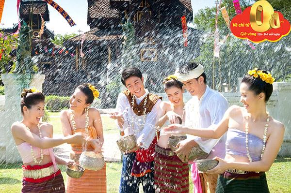 Hình ảnh đón Tết Song Kran của người Thái tháng 4 miễn phí