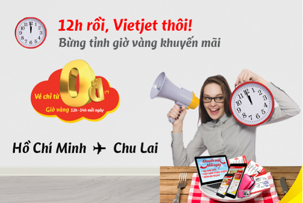 Vé máy bay khuyến mãi 0 đồng đi Chu Lai tại Vietjet
