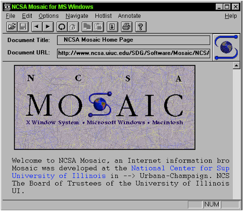 Lịch sử trình duyệt Internet thế giới qua Mosaic
