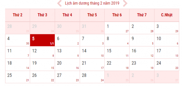 lich nghi tet nguyen dan chinh thuc 2019