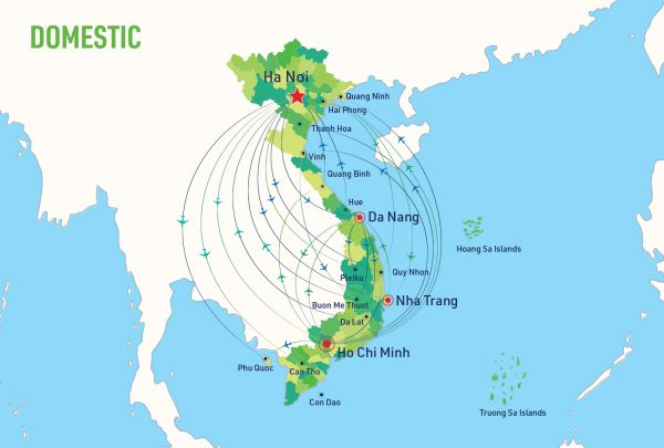 Mạng lưới đường bay nội địa Bamboo Airways