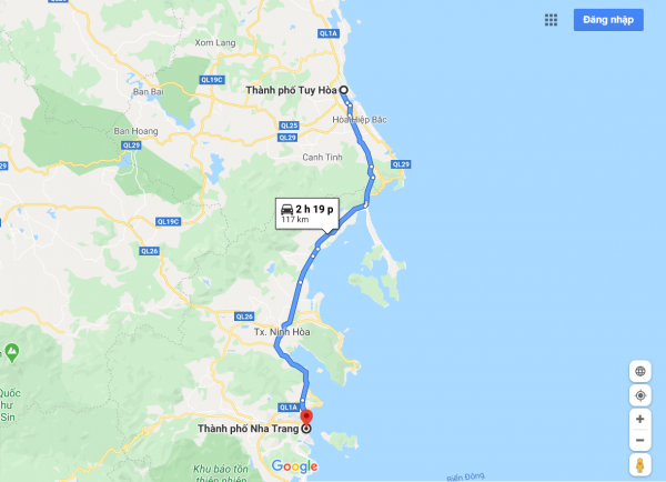 Từ Tuy Hòa đi Nha Trang bao nhiêu km? 