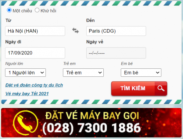 Đặt vé máy bay đi Paris tại Vietjet (.net) để có vé rẻ nhất