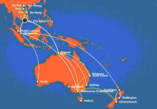 Mạng lưới đường bay của Pacific Airlines