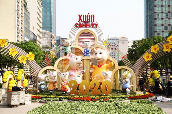 địa điểm chơi Tết Nguyên Đán ở Sài Gòn - Đường hoa Nguyễn Huệ Tết 2020