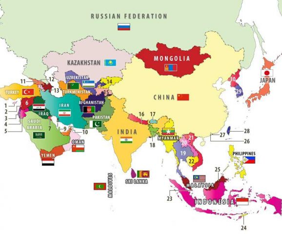 Nước Indonesia thuộc khu vực Châu Á