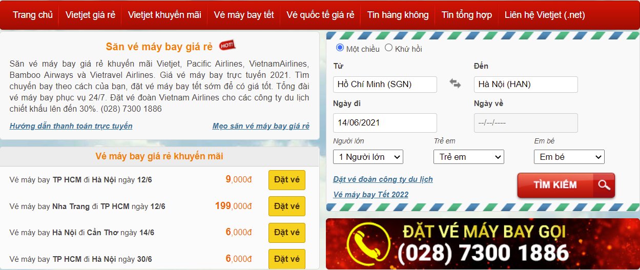 Đặt vé Rạch Giá đi Sài Gòn tại vietjet (.net) 