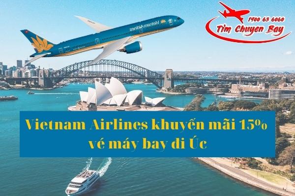 Vietnam Airlines khuyến mãi 15% vé máy bay đi Úc