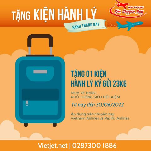 Vietnam Airlines và Pacific Airlines 23kg hành lý ký gửi