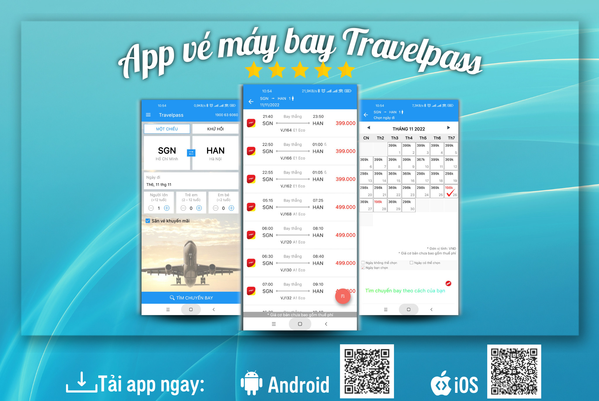 App săn vé máy bay giá rẻ khuyến mãi Travelpass