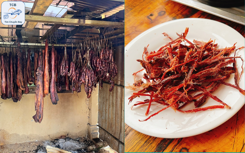 Thịt heo gác bếp hoặc thịt trâu gác bếp - Đặc sản Hà Giang làm quà 