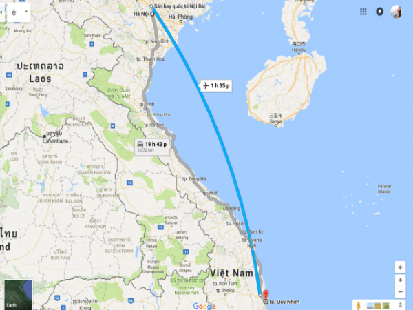 Thời gian bay từ Hà Nội đến Quy Nhơn