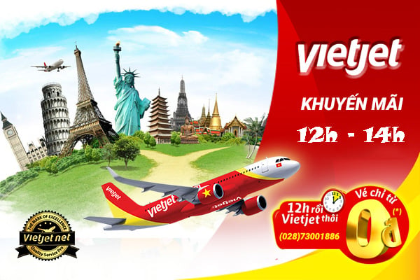 Vietjet khuyến mãi vé máy bay giá rẻ 0 đồng Vietjet Air