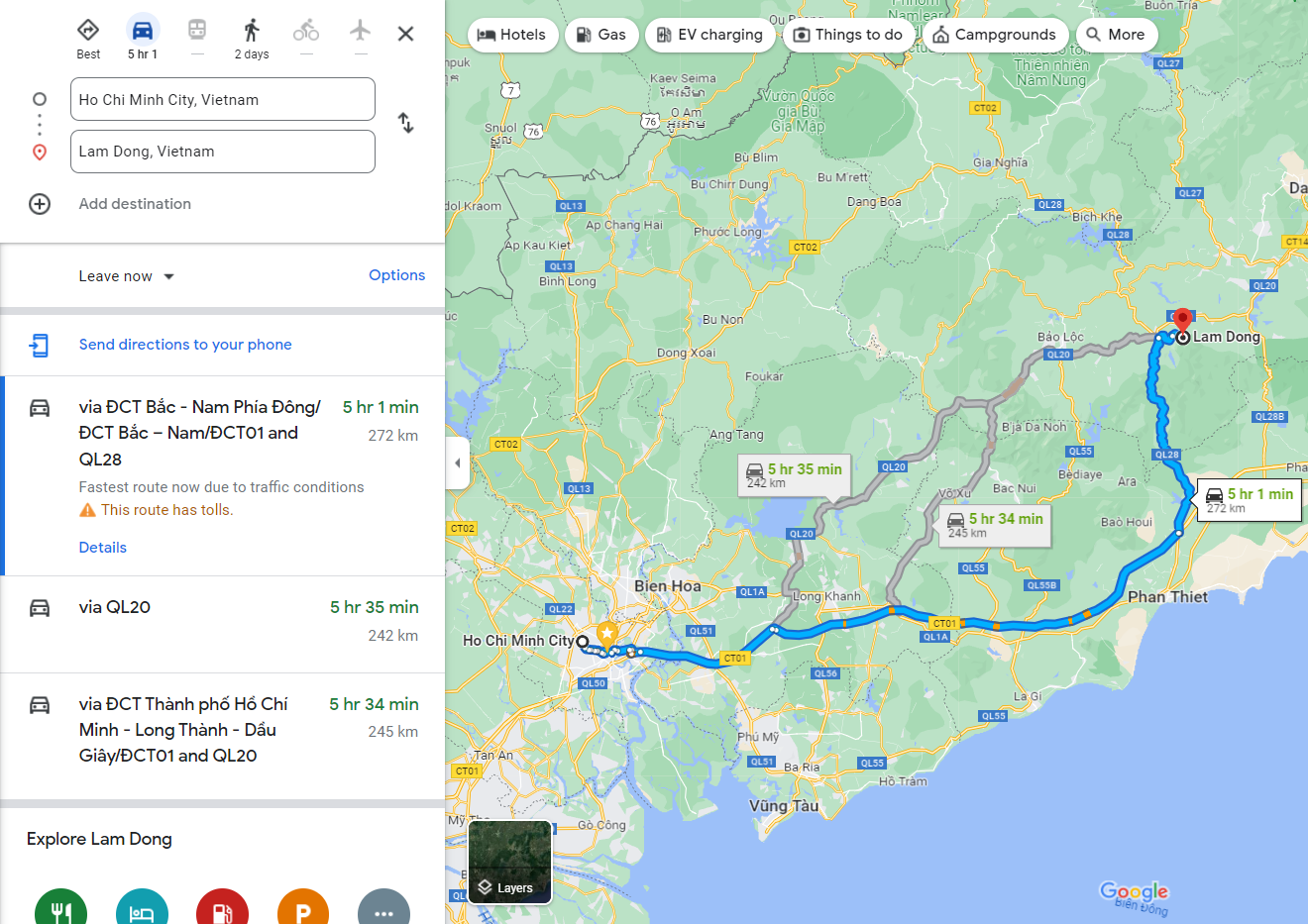 Khoảng cách từ Thanh Hóa đến Lâm Đồng bao nhiêu km?