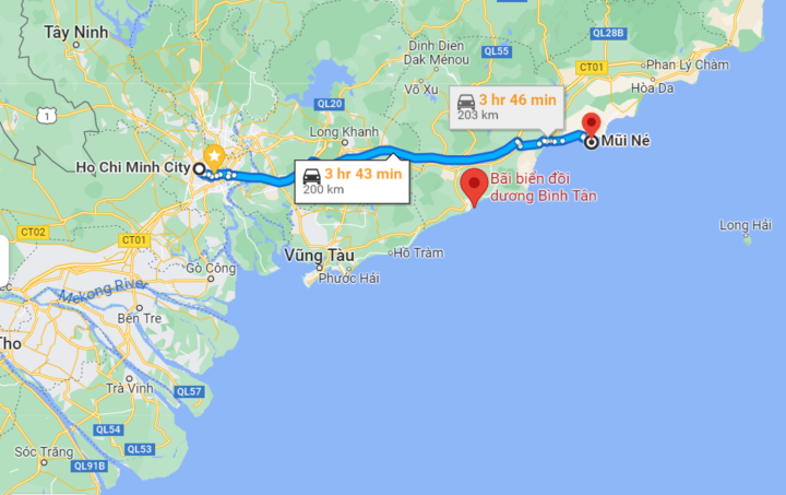 Từ Sài Gòn TPHCM đến Mũi Né bao nhiêu km?