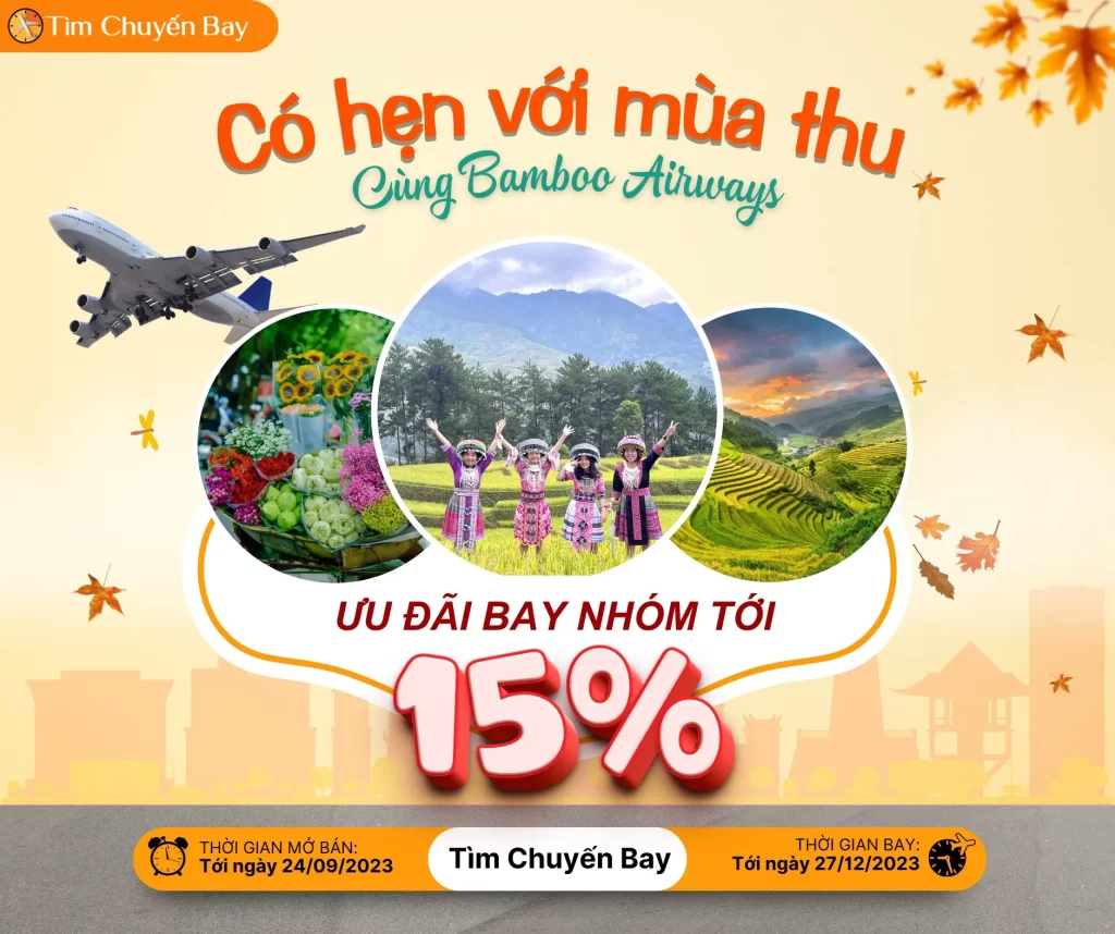 Bamboo Airways khuyến mãi mùa thu giảm đến 15% 
