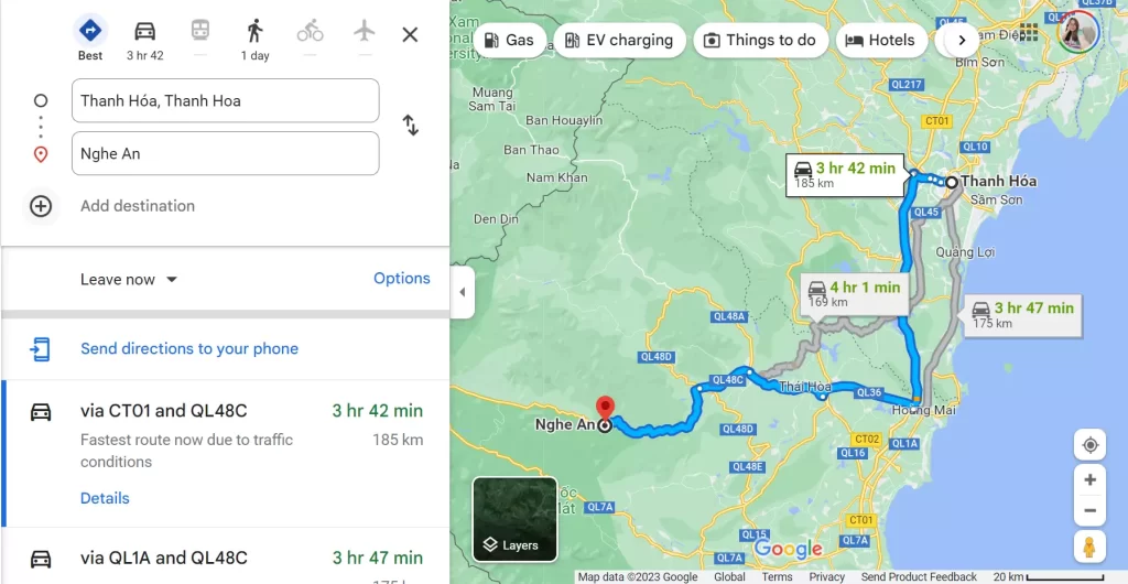 Từ Thanh Hoá đến Nghệ An bao nhiêu km?